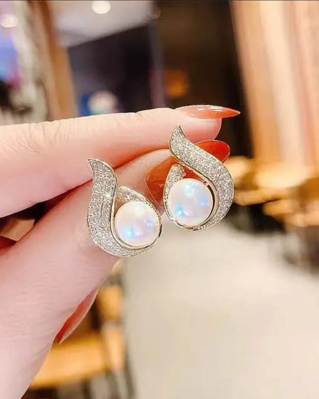 Pearal crystal round shape earning